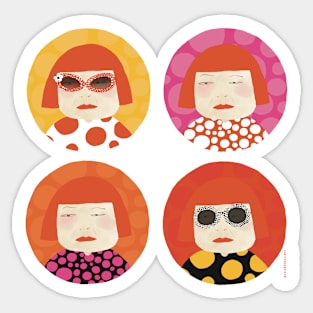 Yayoi Kusama inspired, start your day in a happy mood Sticker